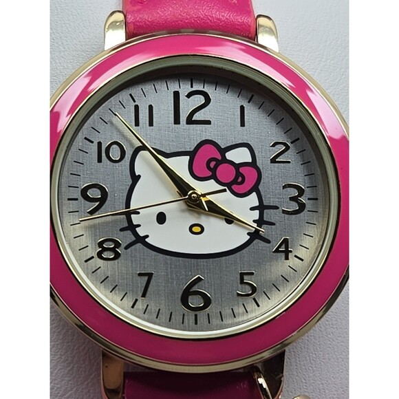 Hello Kitty Sanrio Accutime HK5078TM Pink Gold Bow Charm Watch New Battery W Box main image 11